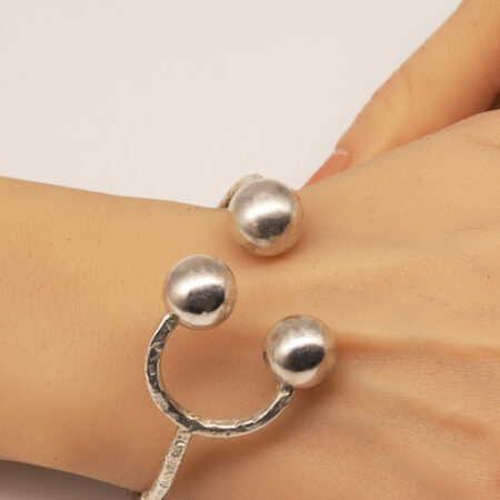 silver sterling bangles three heads