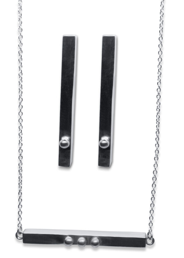 Women silver necklace set