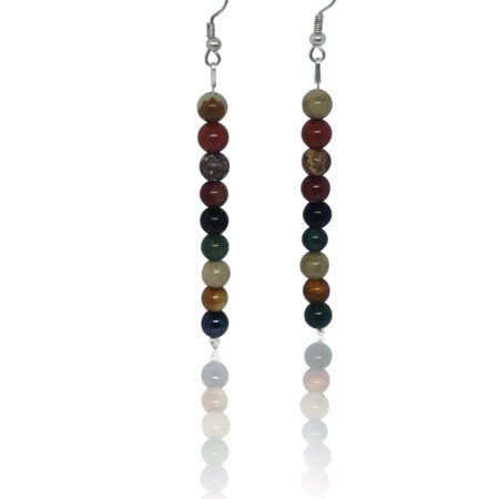 Balance silver beads earrings