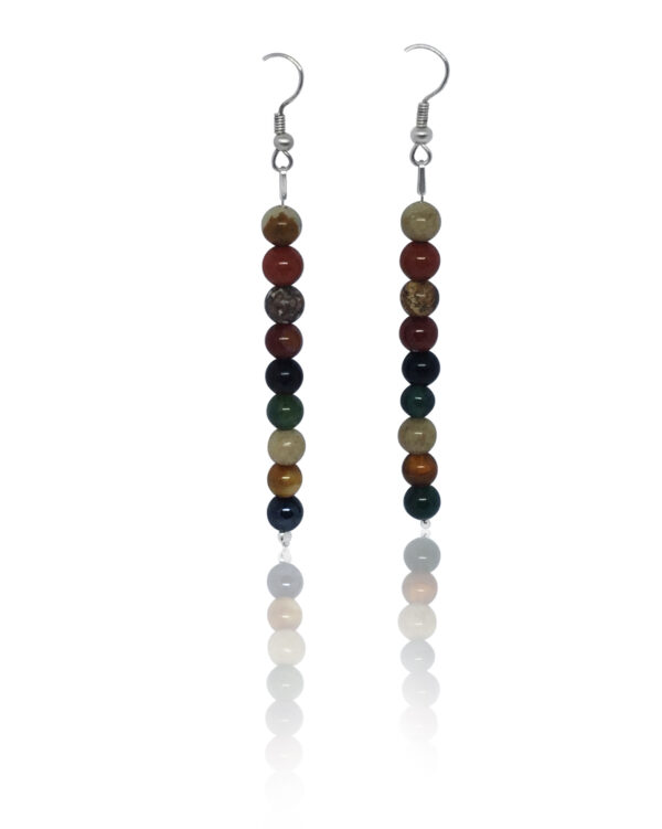 Balance silver beads earrings