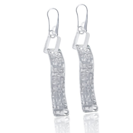 Rail silver sheet earrings