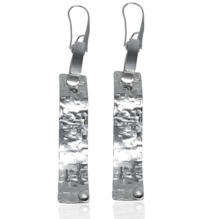 Rail silver sheet earrings