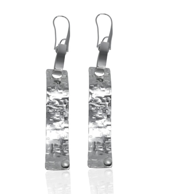 Rail silver sheet earrings
