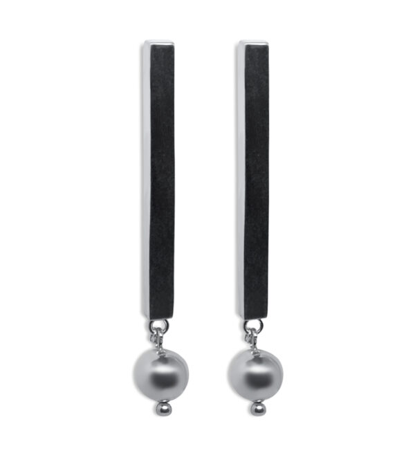 Women silver tube earrings