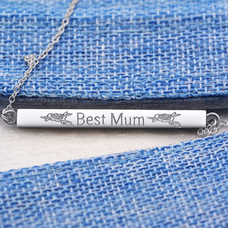 Sterling Silver Tube Necklace with engraved Loving Message