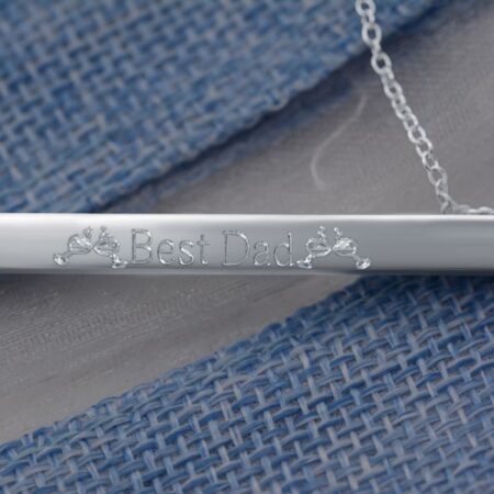 Sterling Silver Tube Necklace with engraved Loving Message